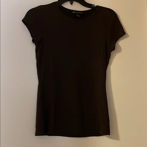 INC brown t-shirt with gold sparkle